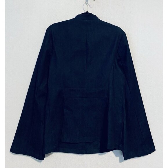 Banana Republic Jacket Womens 12 Tall Dark Denim Classic Fit Double Button - Picture 3 of 7